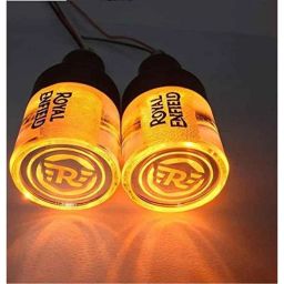 AOW Handle Bar End Dual Led Crystal Side Indicator Lights for All Royal Enfield Models (Orange) K-6.25(Set of 2)-6