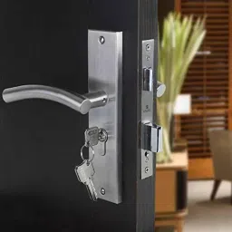 Saze 8 inch Stainless Steel Matt Finish Cylindrical Plate Mortise Door Lock Handle Set, MG1102-35