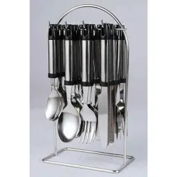 Elegante 24 Pcs Glory Stainless Steel &a; Plastic Cutlery Set, SL-117 (Pack of 5)-4