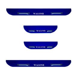 Car Accessories Hub 4 Pcs Acrylic Black Sill Scuff Plate Set with Blue LED for Maruti Suzuki WagonR 7 Seater All Model-image-4