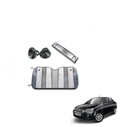 Kozdiko Aluminium Foil UV Protection Silver Windshield Sun Shade for Ford Fiesta Classic-picture-43