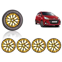 Auto Pearl 4 Pcs 14 inch ABS Black &a; Yellow Press Type Fitting Car Wheel Cover Set for Hyundai i10 Grand 2017-image-78
