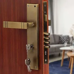 Voltizi Spacio ‎Stainless Steel ‎Antique Brass Finish Mortise Main Door Lock with 4 Latches &a; One Side Key Cylinder &a; Pull Handle-image-68