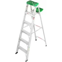 Liberti 6ft 5 Step 100kg Aluminium Silver Foldable Step Ladder with Utility Tray, 1206-9