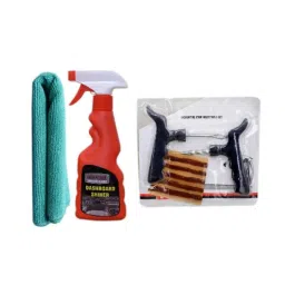 Indopower Ff626 250ml Dashboard Shiner Spray, Green Microfiber Cloth &a; Tubeless Smart Panchar Kit, AHh628-image-40