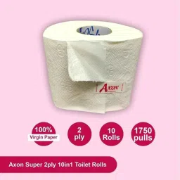 Axon Super 175 Pulls 10x10cm 2 Ply 10-in-1 Toilet Paper Roll, ASP10 (Pack of 10) image 3