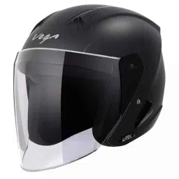Vega Lark DX ABS Dull Black Open Face Helmet, Size: Large-picture-33