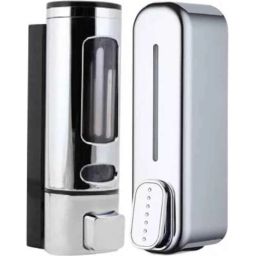Fastgear 3 Pcs 400ml Plastic Silver Cylindrical Soap Dispenser Set-picture-36