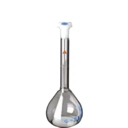 Glassco 1ml Glass Boro 3.3 Volumetric Flask with Penny Head Glass &a; Polyethylene Stopper, 130.581.00A-23