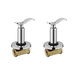 Spazio Palillo 1/2 inch Brass Silver Chrome Finish Concealed Stop Cock with Brass Quarter Turn Fitting &a; Concealed Flange (Pack of 2)-picture-31