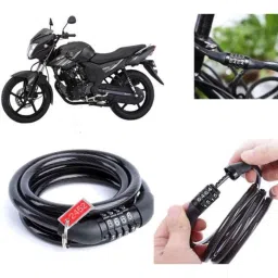 Auto Pearl PVC &a; Plastic Black Combination Cable Lock for SZ-RR BS6-picture-3