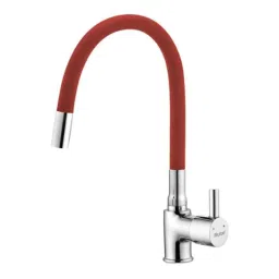 Ruhe Kara Brass Chrome Finish Single Lever Sink Mixer with Flexible Red Silicone Spout, 11-1526-FL-RD-image-95