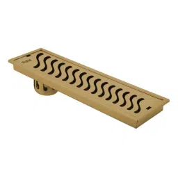 Ruhe 48x5 inch Stainless Steel 304 Yellow Gold PVD Coated Wave Shower Drain Channel, 16-0115-21-picture-3