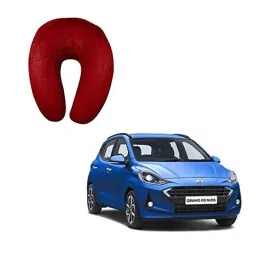 Kozdiko Velvet Red U-Shape Travel Neck Rest Cushion Pillow for Hyundai Grand i10 Nios, U-Shaped-Neck-Red-A134-picture-7