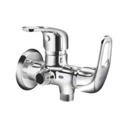 Cera Carbon Single Lever Brass Chrome Finish 2-Way Angle Cock with Wall Flange, F1002211-picture-47
