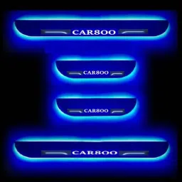 SureStrive 4 Pcs Acrylic Black Car Door Footstep Sill Scuff Plate Set with Blue LED for Maruti Suzuki 800 All Model-image-67
