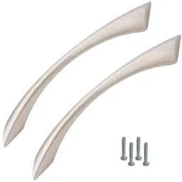 Atom 212 10 inch Silver Satin Finish Zinc Cabinet Pull Handle (Pack of 2)-image-12