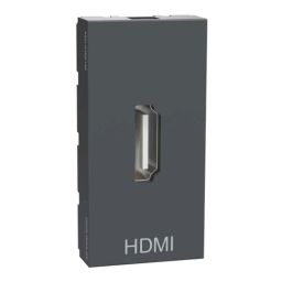 Schneider Electric Miluz Zeta Polycarbonate 1 Modules Anthracite HDMI Socket, MZHDMI1M_AN-12
