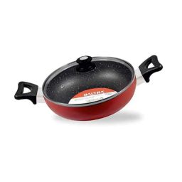 Baltra 1.75L Aluminium Maroon Induction Bottom Marble Finish Non-Stick Kadhai with Glass Lid, BTN-204-picture-7