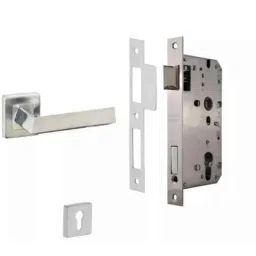 Dorset ML Series Fabio Stainless Steel Silver Chrome Finish Door Handle Lock Set with Mortise Latch (Pack of 2)-image-23