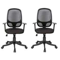 Regent Net &a; Metal Black Chair with Novel Handle, 802 (Pack of 2)-62
