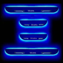 Car Accessories Hub 4 Pcs Acrylic Black Sill Scuff Plate Set with Blue LED for Nissan Teana All Model-picture-0
