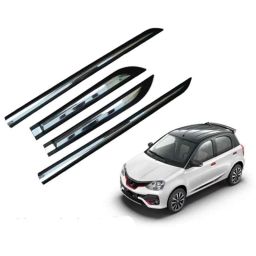 SureStrive 4 Pcs Black &a; Silver Side Door Car Beading Set for Toyota Etios Liva All Model-image-93