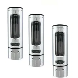 Prestige 350ml Plastic Silver Heavy Duty Wall Mount Liquid Soap Dispenser (Pack of 3)-9