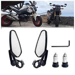 Miwings Cnc Alloy Stylish Design 2-Verson Mirror For Motorbike Rearview Side Handle Bar End Mirrors For All Universal Bikes (Left &a; Right, Pack Of 2, Black)-10