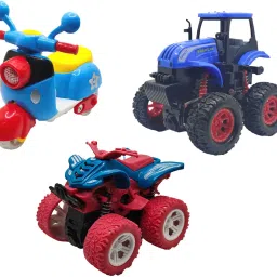 Unbreakable Four-Wheel Drive Friction Powered Diecast Toy Set-F58-image-40