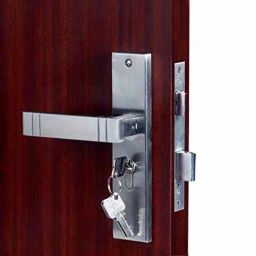 Homexpert Spacio 8 inch 60mm Stainless Steel Satin Finish Cylindrical Plate One Side Key Mortise Door Lock Set-image-35