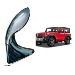 SureStrive ABS Black Front Left Side Fender Angle View Bonnet Blind Mirror for Mahindra Thar All Model image 2