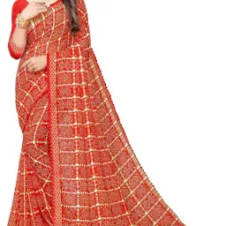 Checkered Bandhani Georgette Saree-picture-13