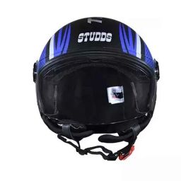 Studds Track Super D3 Decor ISI Plastic Matt Black Open Face Helmets, Size: 570 mm-picture-12