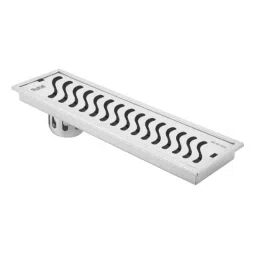 Ruhe 40x4 inch Stainless Steel 304 Matt Finish Wave Shower Drain Channel with Cockroach Trap, 16-0101-13-picture-28