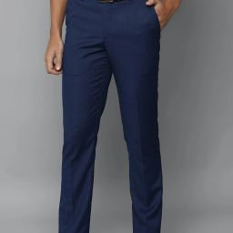 Men Slim Fit Blue Polycotton Trousers-image-45