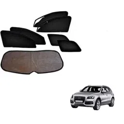 Kozdiko 5 Pcs Mesh Black Magnetic Zipper Window &a; Rear Car Sun Shades Set for Audi Q5-picture-0