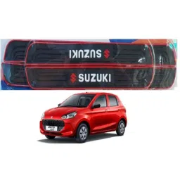 SureStrive 4 Pcs PVC &a; Rubber Black Car Door Sill Plate Set for Maruti Suzuki Alto K10 All Model-image-4