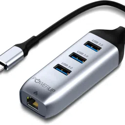 POWERUP Multiport USB-C Hub 4IN1, 3 USB-A & 1 LAN Port USB Adapter-22