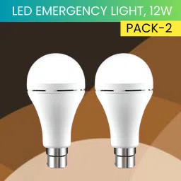 12W Rechargeable Inverter LED Bulb with Upto 4H.Power Cut Lighting Pack of_2E204 4 hrs Bulb Emergency Light-image-20