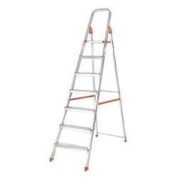 Bathla Advance 7 Step Silver &a; Orange Aluminium Ladder-picture-26