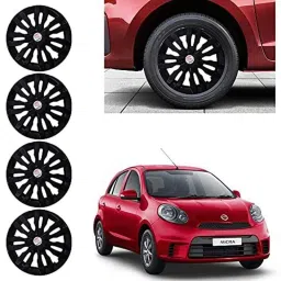 Auto Pearl 4 Pcs 14 inch ABS Black Wheel Cover Set for TATA Micra-picture-40