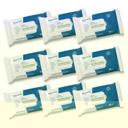 Everactiv by HCAH 10 Pcs SEN245-ERUW601 Soft Body Cleansing Bed Bath Wipes, Size: XL (Pack of 9)-image-20