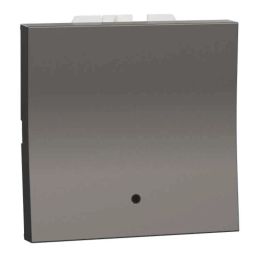 Schneider Electric Miluz Zeta 10A 2 Module Polycarbonate &a; Polyamide Warm Grey Switch with Indicator, MZSWI102M1W_WG-18
