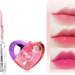 Flower Lipstick + Heart Shape Lip gloss (Pack of 2)-14
