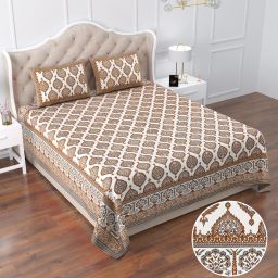 260 TC Cotton King Jaipuri Prints Flat Bedsheet-image-92
