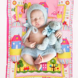 DreamTown Baby Bedding Set – Pink Playhouse Edition Baby Bedding Set Colorful Village Theme with Cartoon Houses and Vehicles on a Pink Base-image-46