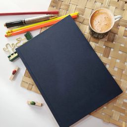 HARDBOUND Diary ,sketchbook, journal, ( NAVY BLUE) 120 GSM A5 Notebook UNRULED 152 Pages-image-80