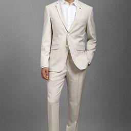 louis philippe Men Men Grey Slim Fit Textured Formal Two Piece Suit Solid Suit-picture-18