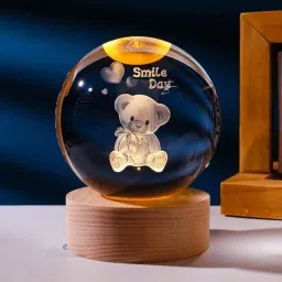 3D Smile Day Crystal Ball LightSmile Day LED Crystal Ball LED Night Lamp-16